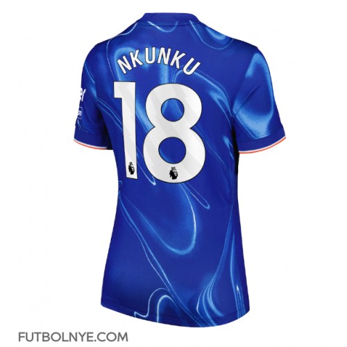 Camiseta Chelsea Christopher Nkunku #18 Primera Equipación para mujer 2024-25 manga corta